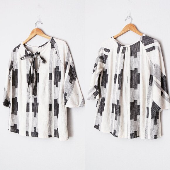 Ace & Jig Tops - Ace & Jig Beatrice Blouse Top Mural Size M Reversible Cotton Lagenlook Rare $260